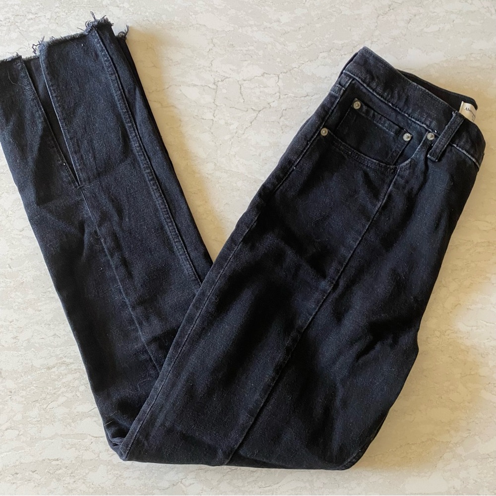Abercrombie & Fitch Women’s The Skinny High Rise Split Hem Black Jeans Size 10